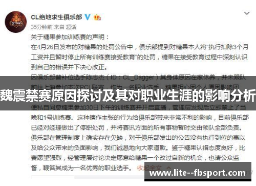 魏震禁赛原因探讨及其对职业生涯的影响分析